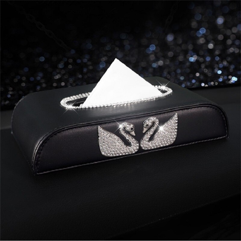 Caja de pañales para Interior de coche, accesorios de decoración de diamantes de cristal, 1 Uds.