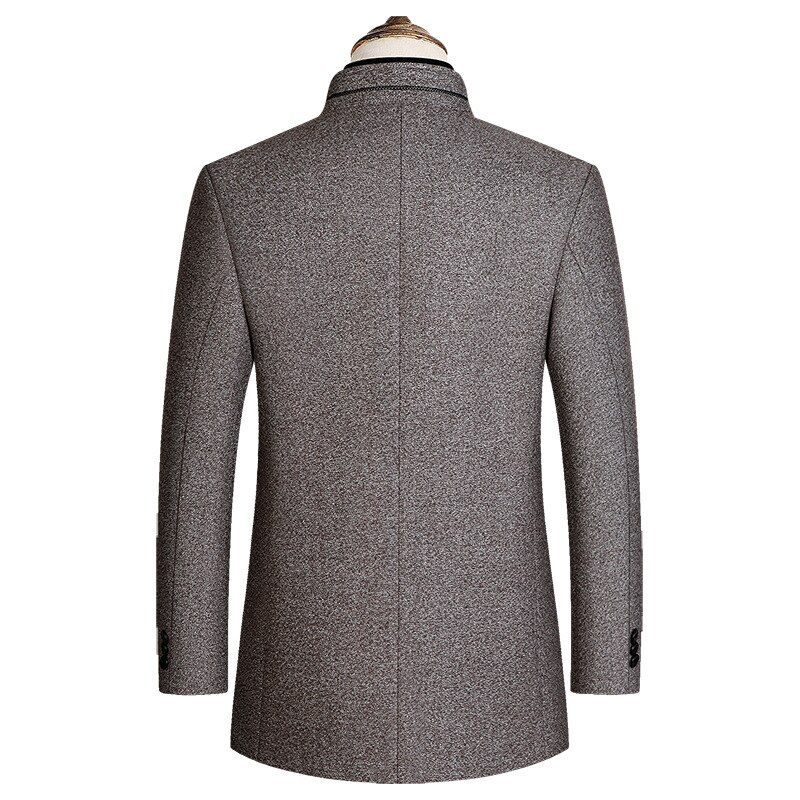 Mens Woolen Jackets Men&#39;s Autumn Winter Wool Blends Jacket Coat Men Casual Stand Collar Warm Outerwear Jackts Male Clothes 4XL