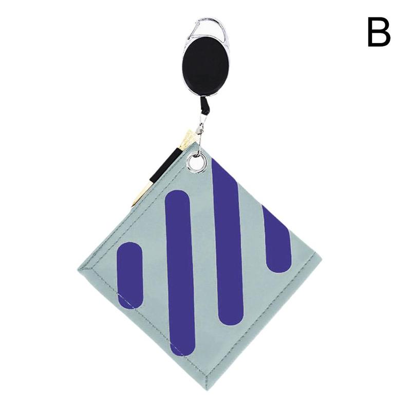 Mode Streep Golf Bal Schoonmaken Handdoek Vierkante Vorm Waterdichte Dubbelzijdig Fleece Pu Materiaal Reinigen Golfbal Club Handdoek: Blauw