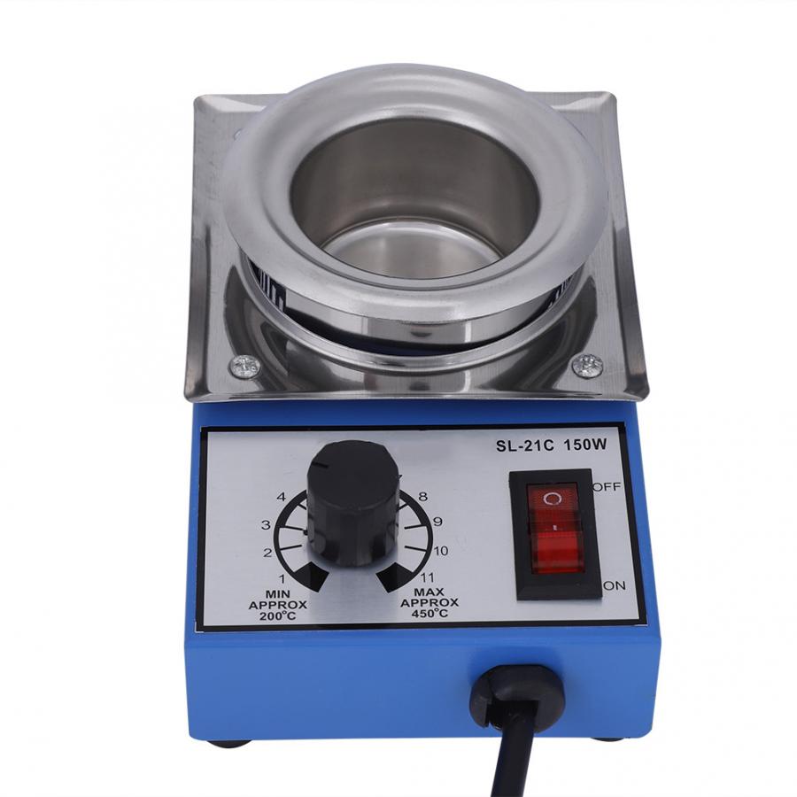 WALFRONT Solder Pot Soldering Desoldering Bath 200-450c Stainless Steel Plate 150W Electric Welding Solder Iron Pot Power Tools