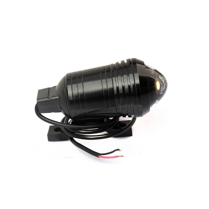 2PCS Fisheye Lens U1 LED Motorfiets Universele Werk Light Koplamp Driving Fog Spot Hoofd Lamp Night Veiligheid + 1 stuks Gratis Schakelaar