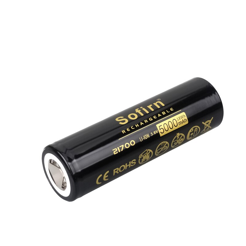 Sofirn High Drain 21700 Battery 5000mah li-ion Battery High Power Discharge 3.7V 21700 Cell Rechargeable batteries: 1 pieces