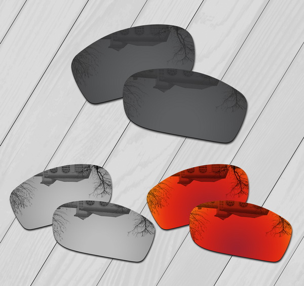 E.o.s Gepolariseerde Verbeterde Vervanging Lenzen Voor Oakley Fives Squared Zonnebril-Meerdere Keuze: Black-Silver-Red