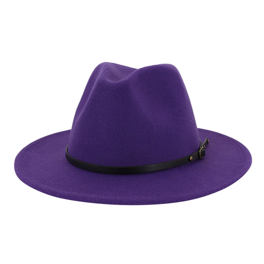 Summer Women Men Casual Trendy Beach Simplicity Sun Straw Hat Gangster Cap Unisex Retro Gentleman #YJ: Purple 