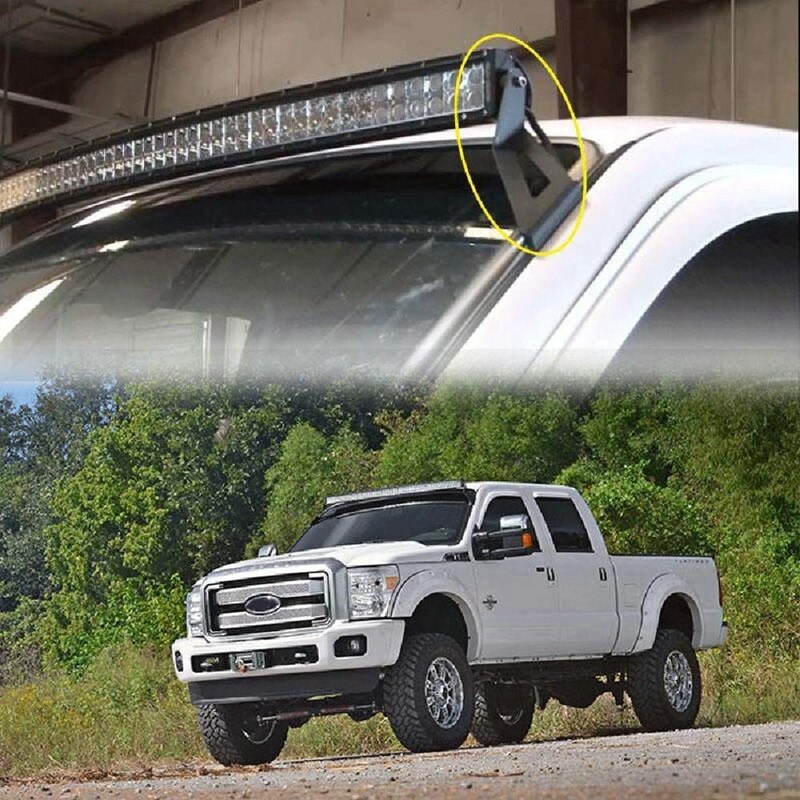 54 inch Curved LED Light Bar Steel Upper Windshield Brackets for Ford