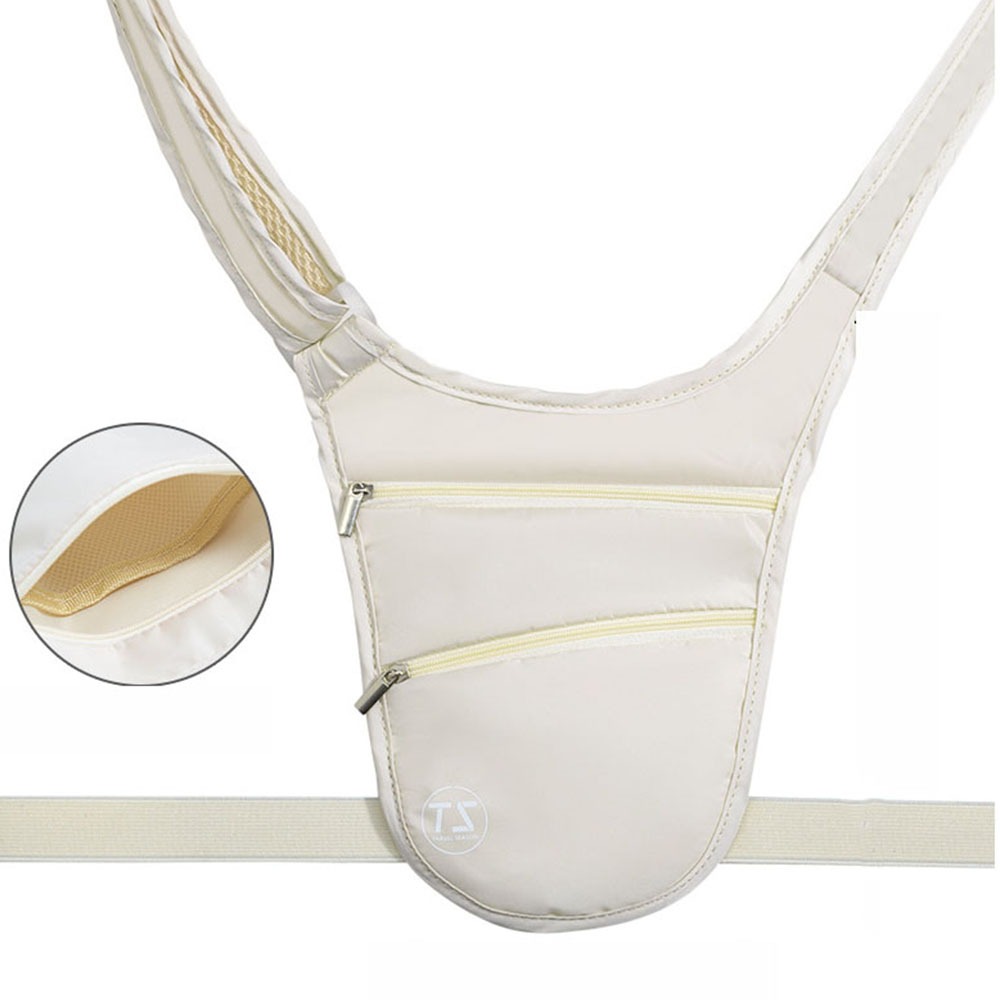 Diebstahlsichere Sport-Hüfttasche, wasserdicht, großes Fassungsvermögen, Lauf-Hüfttasche, leicht, verstellbarer Riemen, unsichtbare Gürteltasche für Reisen: weiße farbe