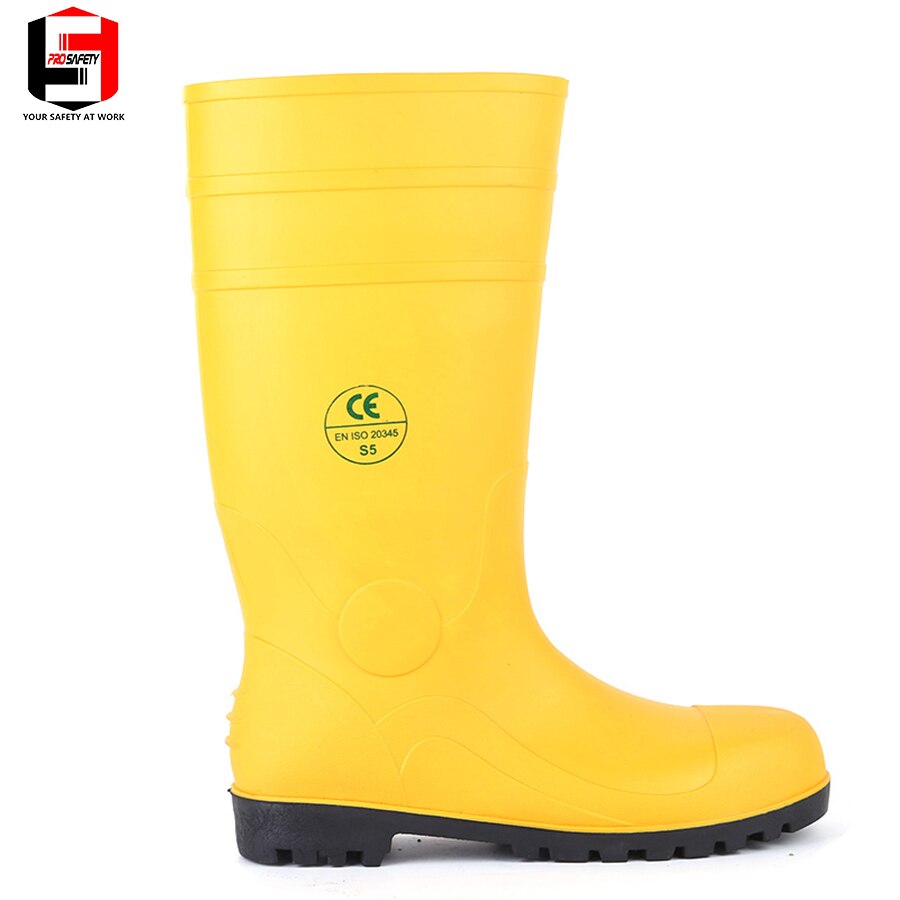 Light work Steel Toe insert PVC safety Boots Upper Material and Unisex Knee Safety Boots Clear Plastic Rain Boots