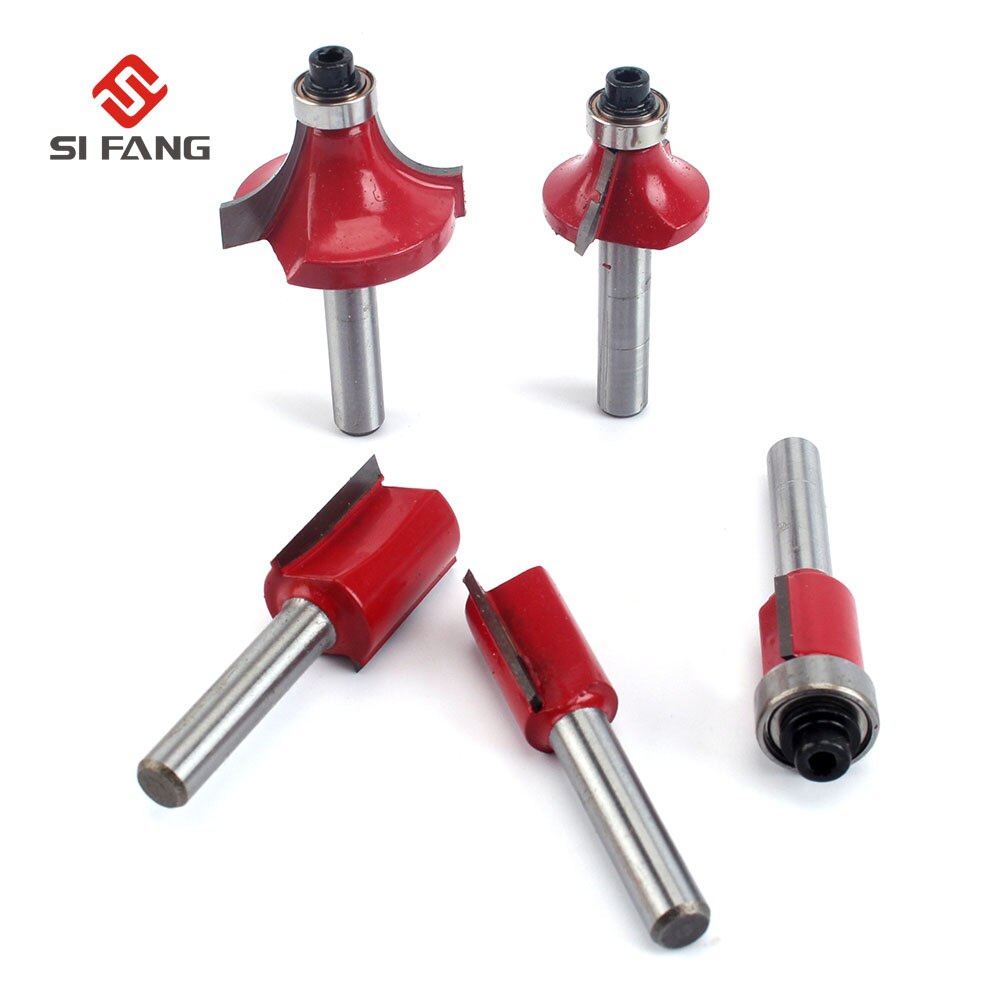 15Pcs 1/4" Shank Tungsten Carbide Router Bit Set Wood Case tool kit 6mm Milling Cutter Router Bit Set