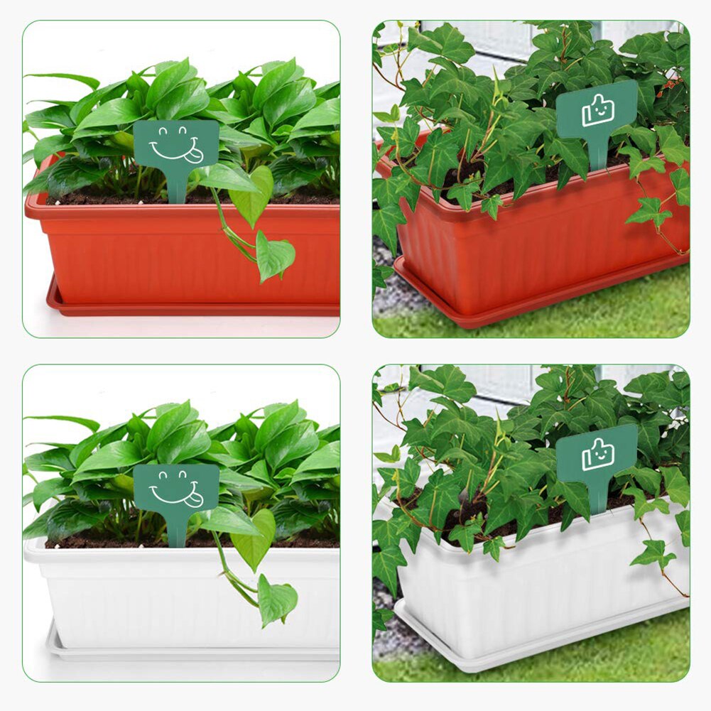 3Pcs Balkon Tuin Bloem Bonsai Kom Kwekerij Wastafel Planter Imitatie Rechthoekige Groente Bloem Planter Hars Planten Pot