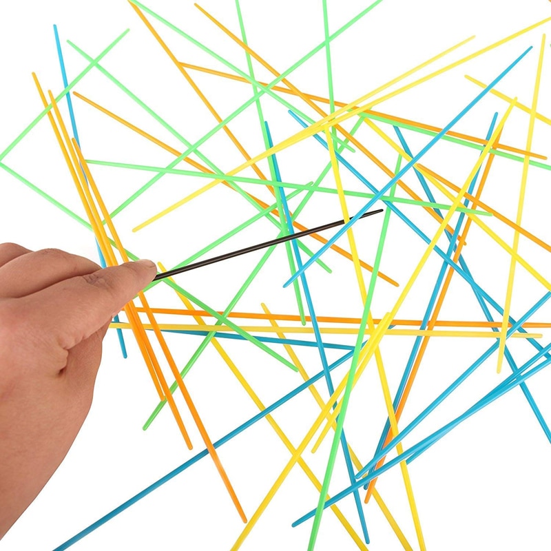 100 unids/set Multicolor Pick-Up Sticks juego con dados juguete clásico de escritorio juego de juguete niños Aprendizaje Temprano juguete educativo