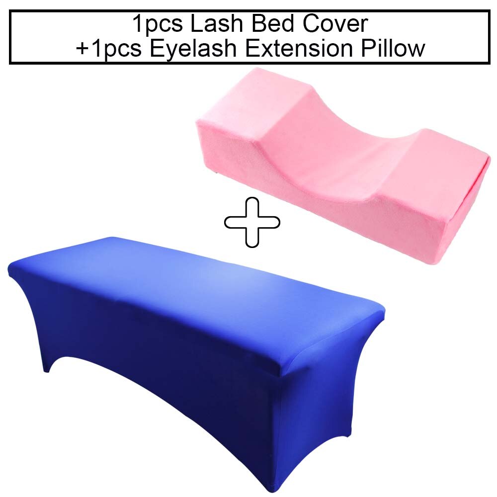 Neck Lash Pillow Eyelash Extension Bed Cover Sheets Grafting Lashes Eyelashes Extension Memory Foam Beauty Salon Makeup Tools: Pink set 1
