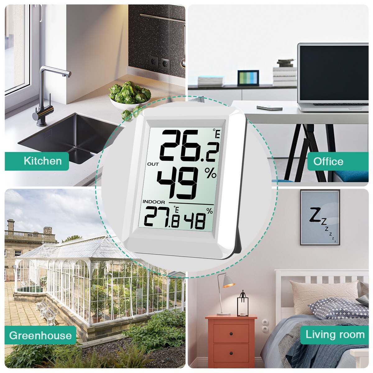 ORIA Digital LCD Indoor Outdoor Thermometer Temperature Mini Remote Thermometer Digital Lcd Temperature Thermometer Home