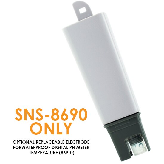 Digital pH & Temperature Meter 0~14PH 3 Points Calibration IP66 Splashproof & Dustproof Dual Digital Tester Pools Water Testing: SNS-8690