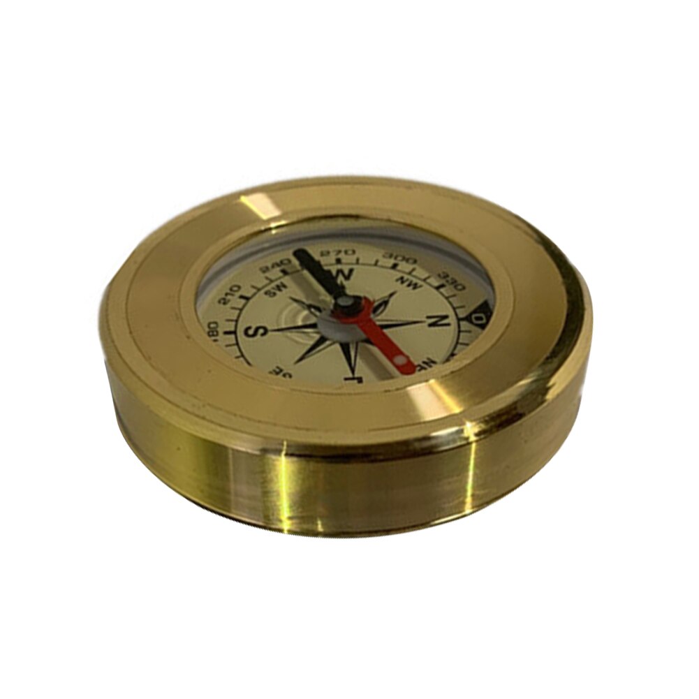 Camping Compass Hiking Pocket Brass Metal Golden Compass Mini Portable Compass Navigation for Outdoor Travel Activities
