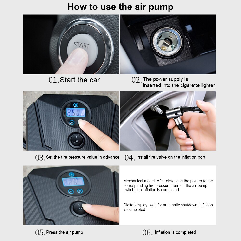 150 PSI Car Air Compressor Digital Tire Inflator DC 12 Volt Car Portable Air Compressor Pump for Auto Car Motorcycles Bicycles