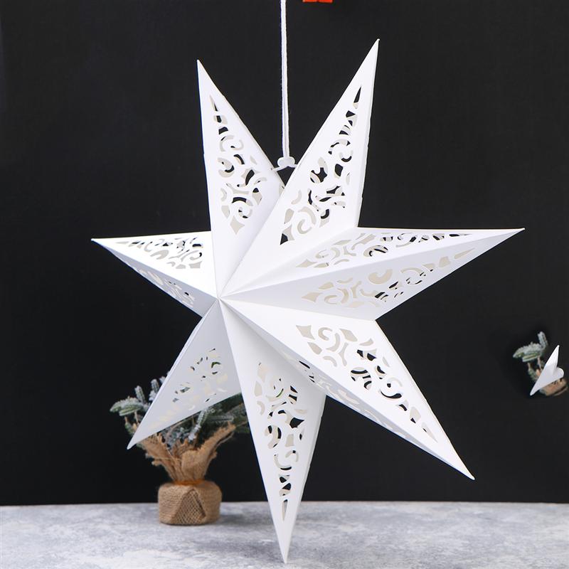 1pc 45cm papirfolde dekorativ lampeskærm udhulet stjerne lysdæksel hængende vedhæng julefest diy dekorationer