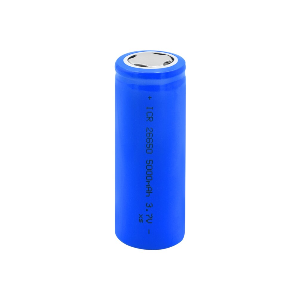 1/2/4/6/8/10 stk blå eske 3.7v icr 26650 5000 mah litium li ion batterier flat-top oppladbare 26650 fakkel hodelykt bateria: 1 stk