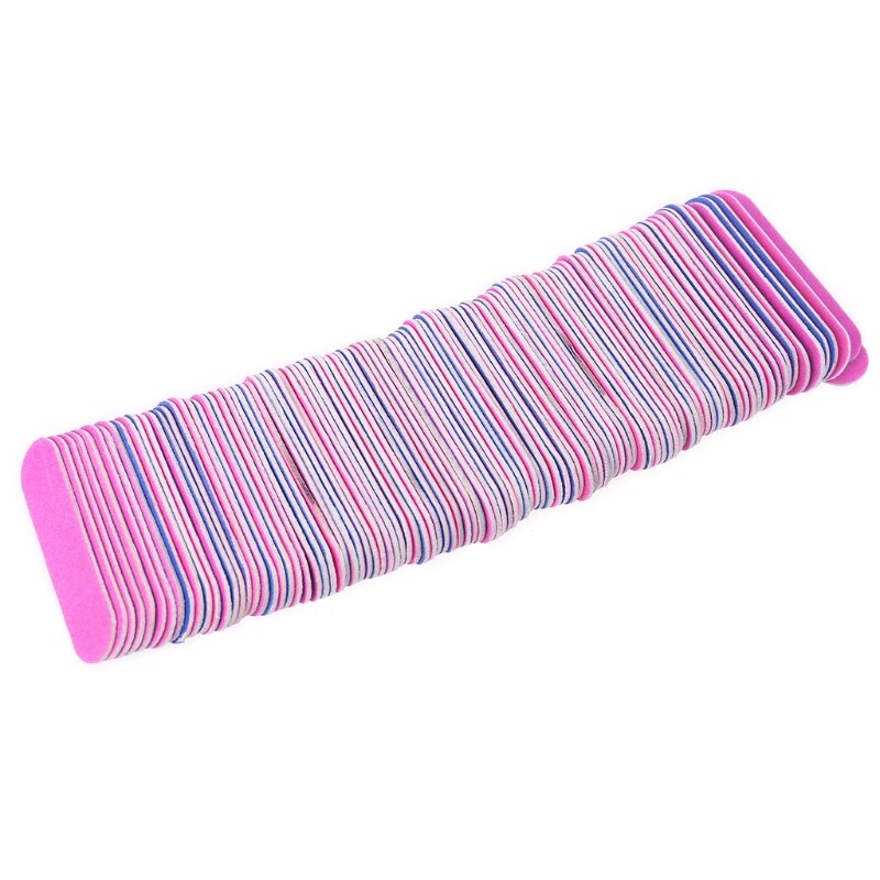 100 stk dobbeltsidede neglefiler engangs neglefil sæt manicure værktøj bærbar pedicure rasp grus mini nail art rejse