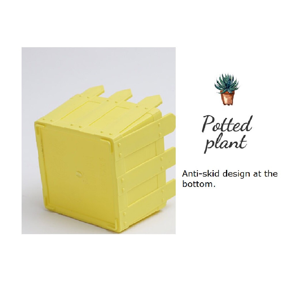 1Pcs Wooden trough flower pots gardening decoration succulent flower pot resin plastic small flower pot