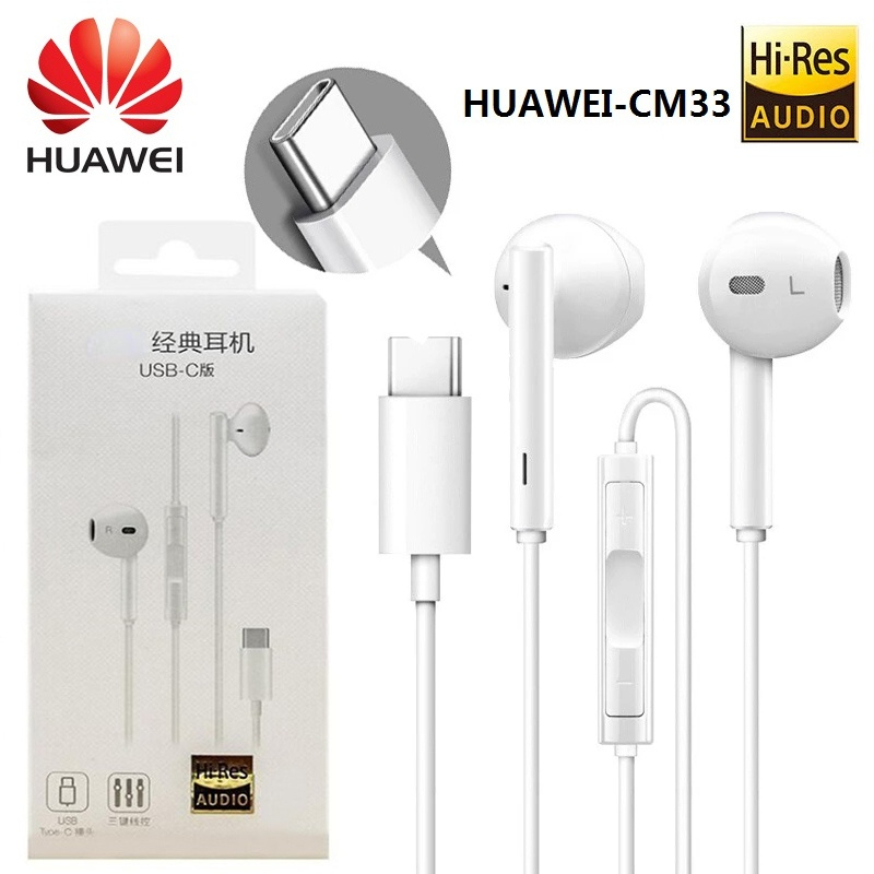 CM33 Oortelefoon voor HUAWEI Mate 10 Pro 20XRS P20 USB Type-C In Ear Hearphone Headset Microfoon Volume doos Voor XIAOMI Telefoon