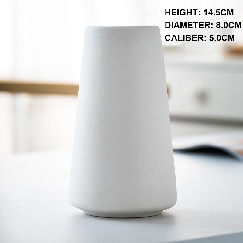 Simple Ceramic Vases Retro Frosted Ceramic Decoration Home Furnishing Nordic Retro Pastoral Vase Crafts: F