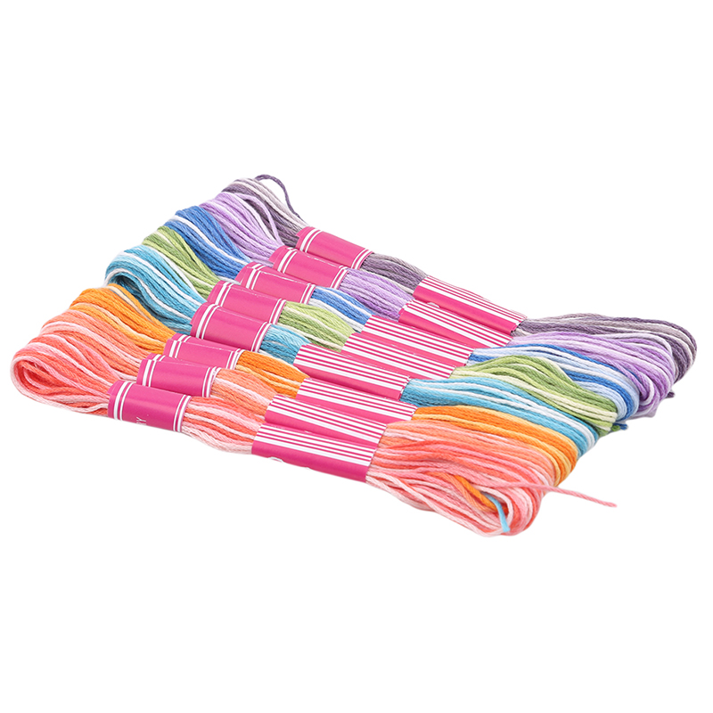Embroidery Thread Cross Stitch Thread Stitch Cotton Floss Sewing Skeins Craft Unique Style Different Gradient Color: colorful