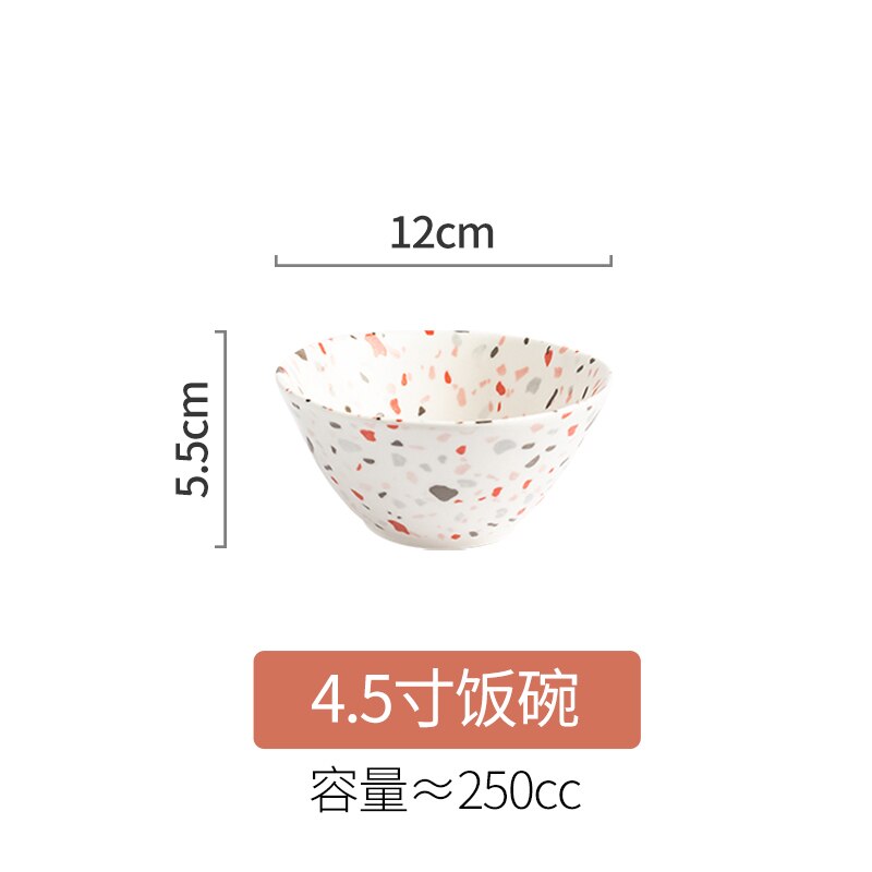 Vaisselle en céramique Terrazzo de 10 pouces, plateau de rangement, tasse à café, plateau à manger pour la maison, salon de thé, accessoires de décoration: 4.5 inch