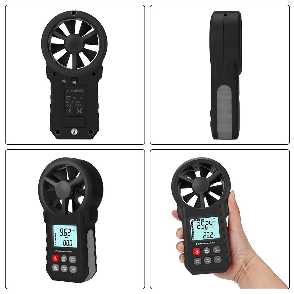 Handheld Digital Anemometer Portable Wind Speed Meter Gauges Average Wind Speed Air Volume Measure Tools For Outdoors Fishing