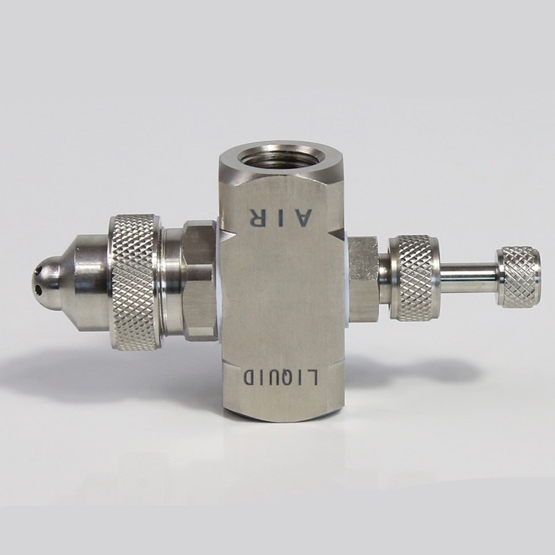 1/4" Stainless steel air atomizing nozzle Adjustable spray atomizing humidifying nozzle Two-fluid gas-water mixing nozzle