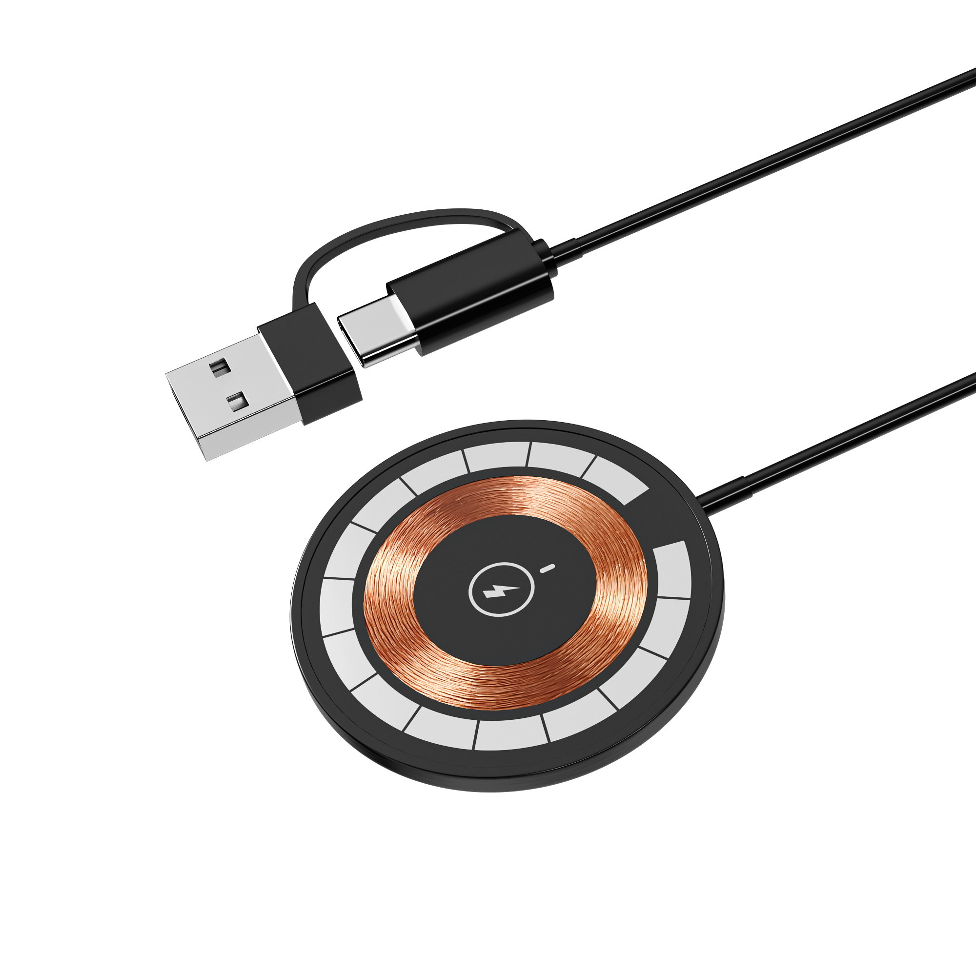 15 W Draadloze Oplader Magnetisch Voor Iphone 15 14 13 12 Pro Max Mini Type C Snelle Draadloze Opladen Pad stand Telefoon Oplader: Paars