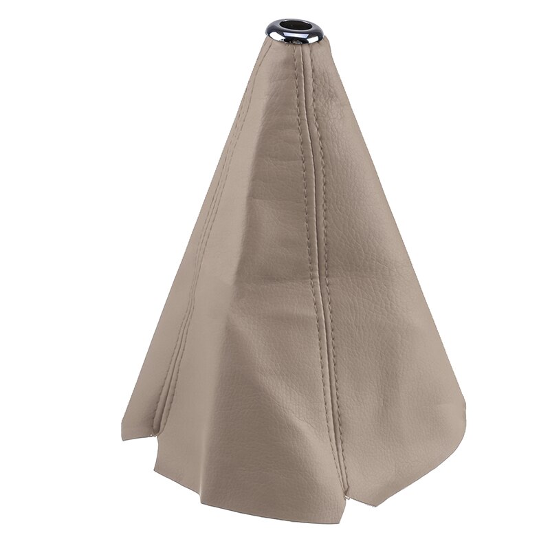 Polaina Universal de cuero PU para cambio de marchas de coche, perilla de palanca de cambios Manual de fibra de carbono, cubierta de arranque: gray