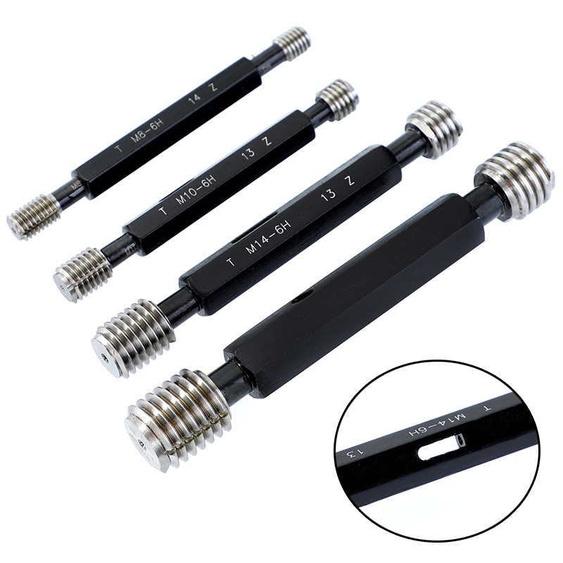 1 stück Metrisches Gewinde messen 2-20mm 6 H Genauigkeit Lagerbier Stahl T + Z Stecker Messgerät Interne gewinde Messung Werkzeug