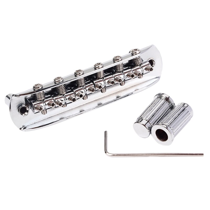 Gitaar Metalen Brug Met Studs Wrench Chroom Gitaar Brug Voor 6 Snarige Gitaar: Default Title