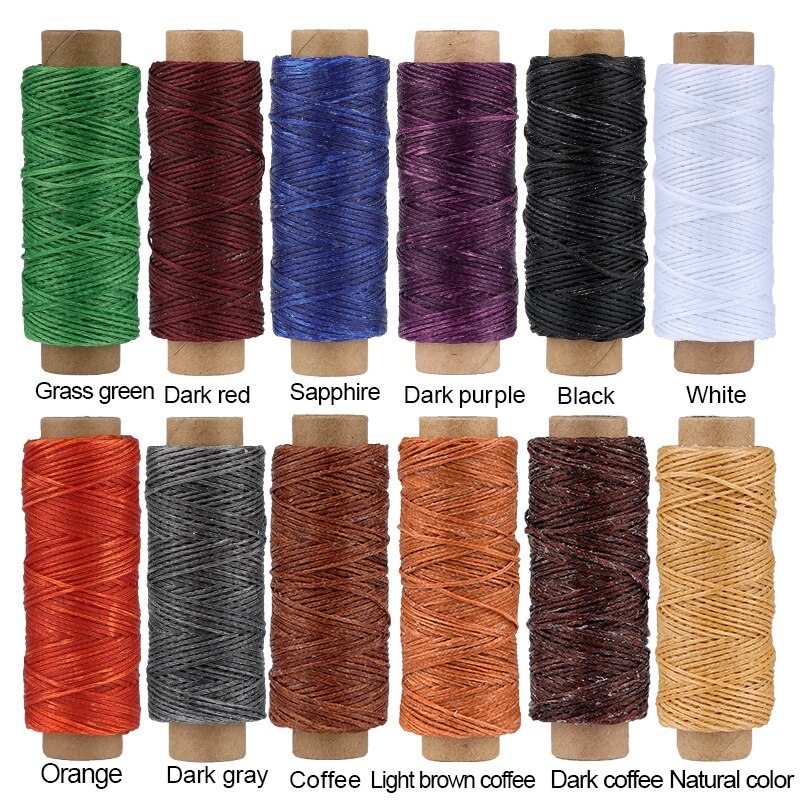 Kaobuy 12 Kleuren Gewaxt Draad Lederen Naaien Waxed Thread Voor Lederen Waxkoord Voor Leer Craft Hand Stiksels Draad