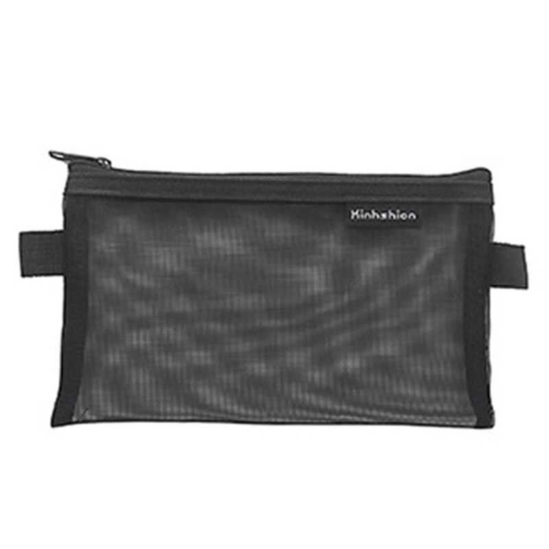 1Pc Nylon Mesh Potlood Gevallen Eenvoudige Stijl Pencilcase School Pen Geval Levert Kawaii Etui Voor Kantoor Doos Potloden pouch: BK-L