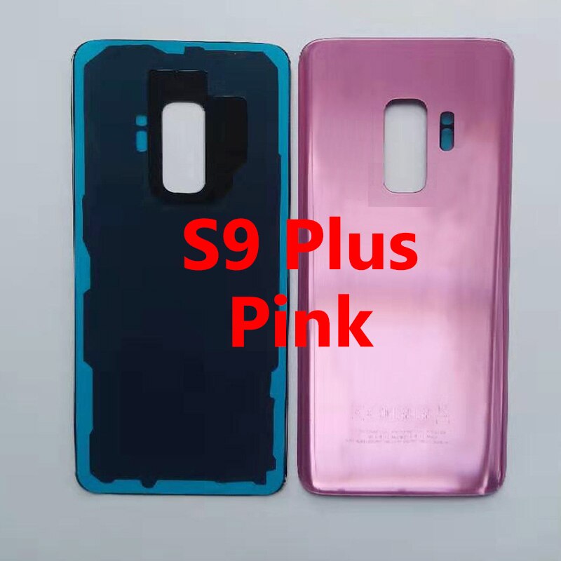 For SAMSUNG GALAXY S9 G960 G960F Battery Cover Back Glass Cover S9+ S9P S9 PLus G965 G965F Battery Cover Rear Door Housing Panel: S9plus Pink