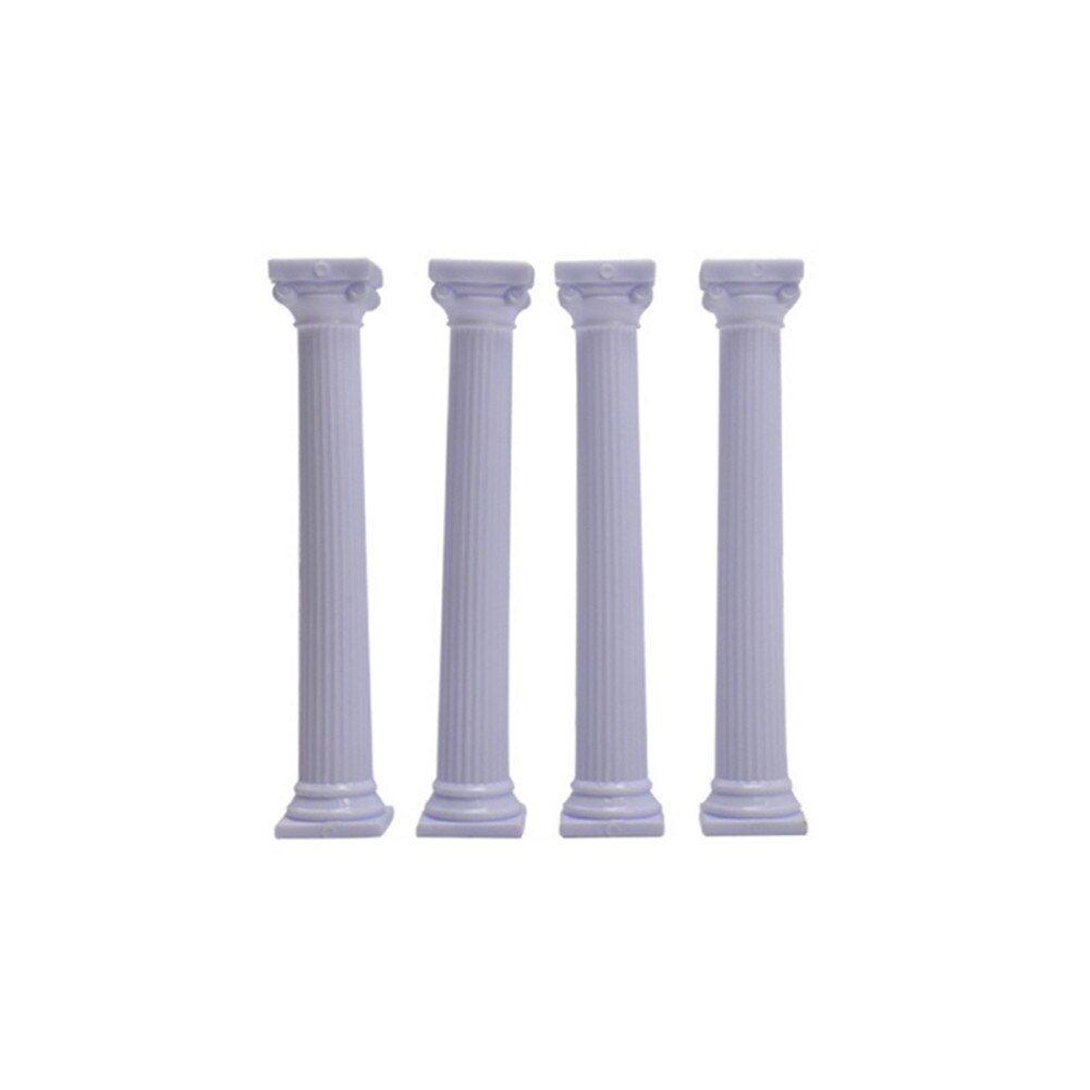 4pcs White Cake Pillars Wedding Cake Stands Cake Roman Pillar Fondant Cake Tier Separator Support Stand Decor: M