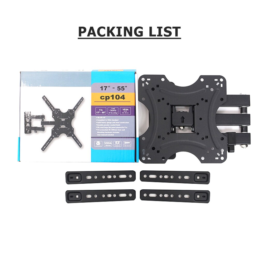 17-55 Inch Lcd Television Computer Monitor Universal Rack Telescopic Rotating 180 Degree Display Bracket Swing Rack Wall Mount