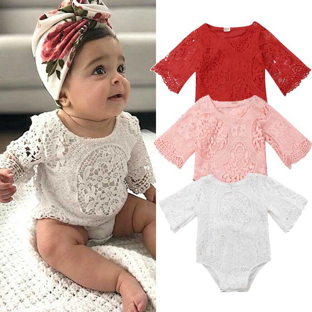 Sommer tumling baby pige bodysuits tøj blonde blomster bodysuit jumpsuit outfits 0-24m 3 farver