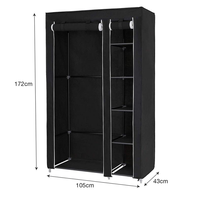 Multifunction Non-woven Wardrobe Closet Furniture Fabric Wardrobe zipper Folding Cloth Storage Cabinet Locker 172*105*43cm HWC