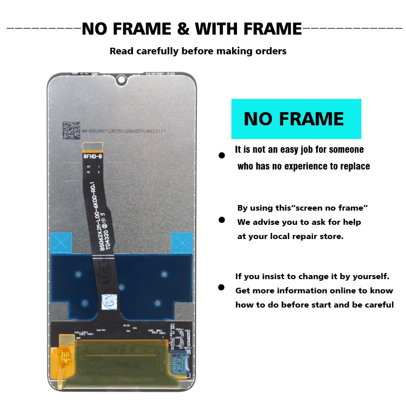 6.15 "lcd original com moldura para huawei p30 lite tela lcd para huawei p30 lite tela nova 4e MAR-LX1 lx2 al01
