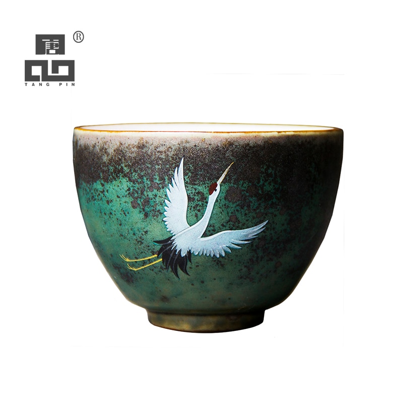 Annsuu cerâmica chávenas artesanal guindaste kung fu copo drinkware 100ml