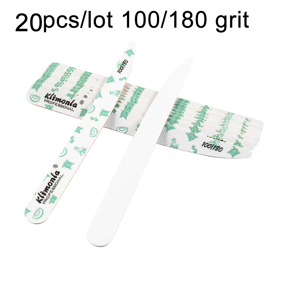 Lima de uñas de madera, papel de lija blanco, caracteres y patrones tradicionales chinos, cuchillo pulidor, herramientas de Arte para uñas, 10/20 piezas: 20pcs  100 180grit