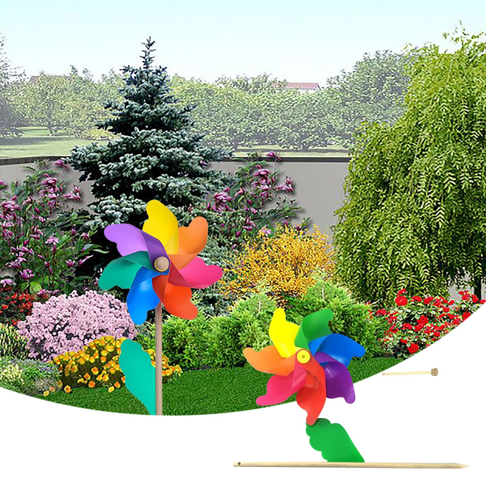 Molinillo de madera para niños, molino de viento de jardín, decoración de césped para exteriores, juguetes infantiles para exteriores, cometas