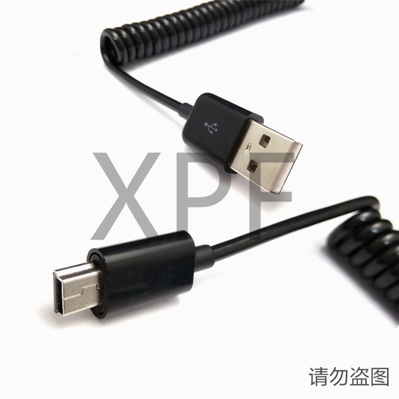 USB 2.0 to Mini USB Cables Mini USB Coiled Spiral Spring Data Charging Adapter Cable