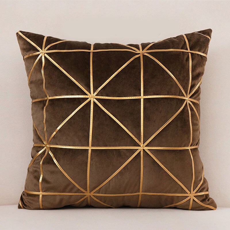 Housse de Coussin en velours 45x45cm Taie D'oreiller Classique Coussins Couvre Fournitures de Maison Taille Housse de Coussin Décontracté Taie D'oreiller: Marron