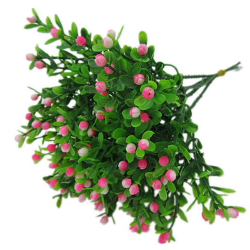 Green Artificial Flower Simulation Milan Small Bouquet Plastic Plant Flowers For Wedding Home Office Party Decoration Art: PK
