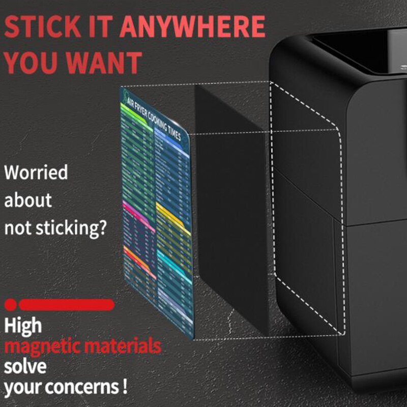 Air Fryer Cooking Time Chart Magnetic Cheat Sheet Set Magnetic Cooker Stickers