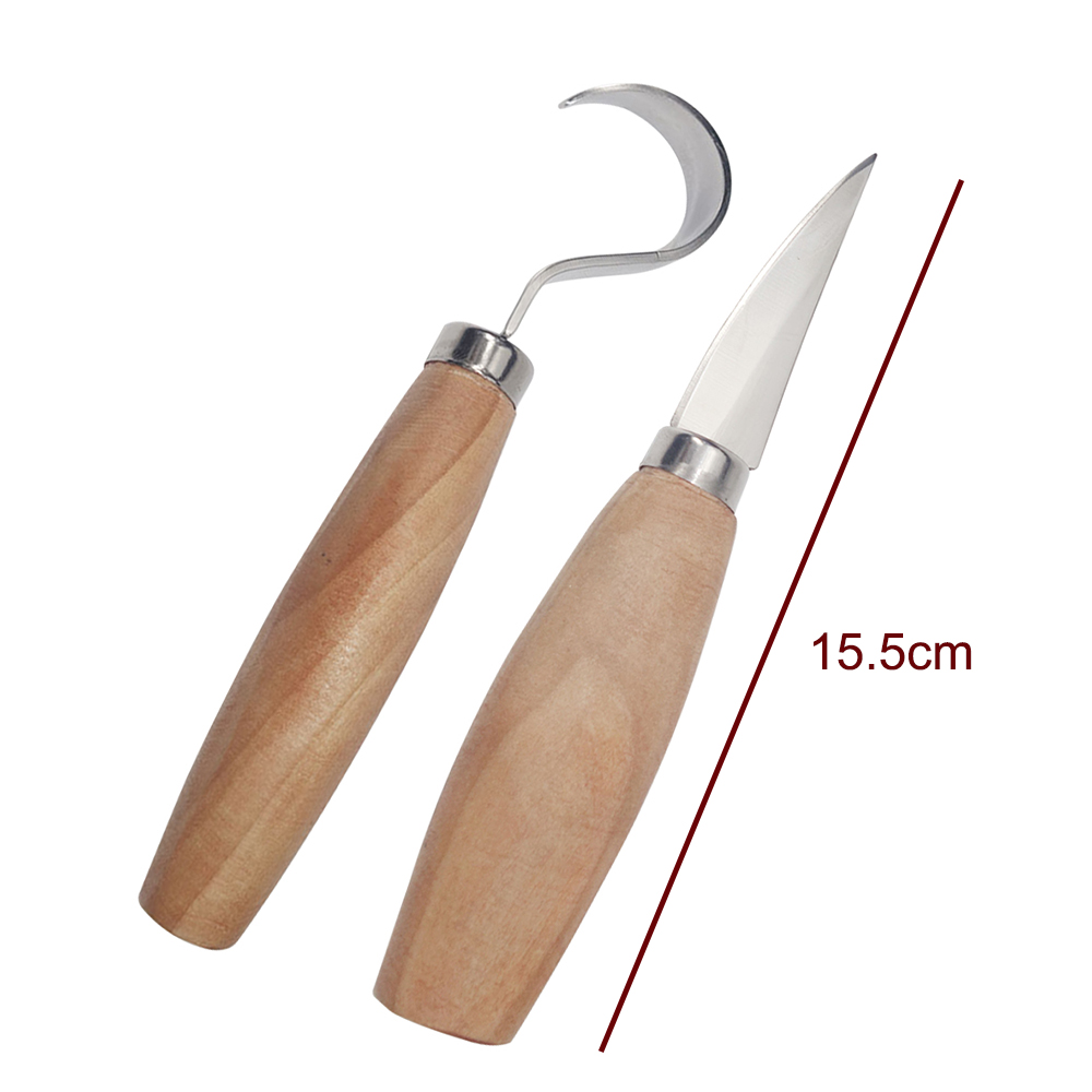 2Pcs/Set Spoon Carving Cutters Woodworking Sculptural Hand Chisel Woodcut Tools Sculptural Woodcut Tools