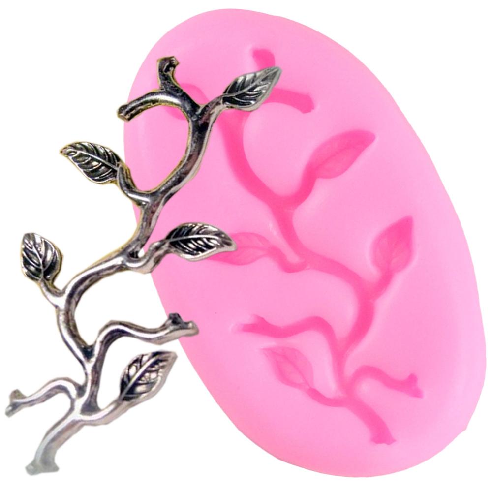 Træ grene blomst fugl silikone forme cupcake topper fondant form gør det selv kage dekorationsværktøj harpiks ler slik chokolade form